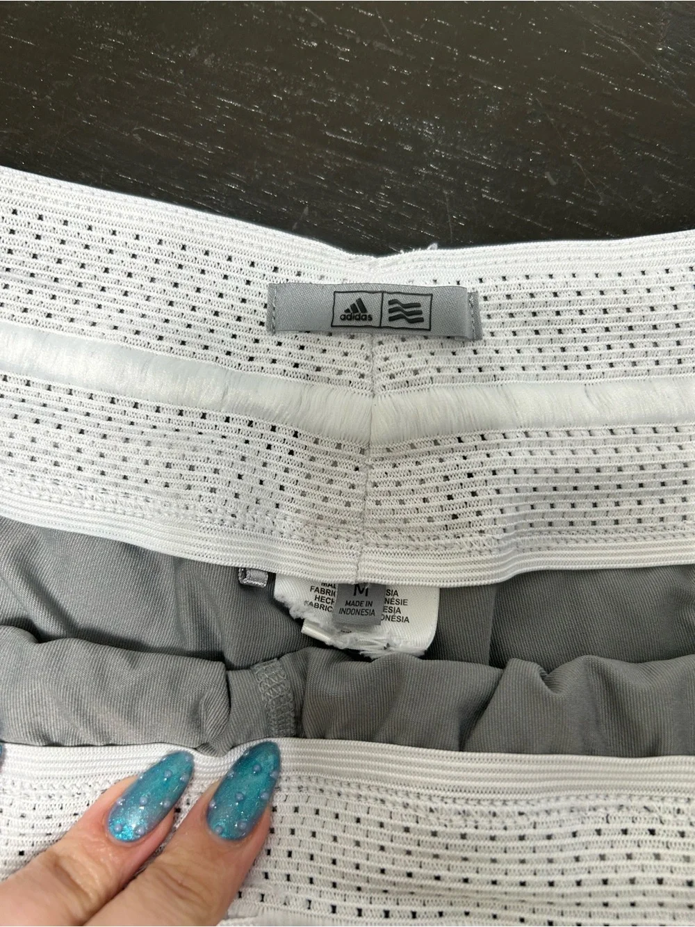 adidas Light Gray Mini Athletic Skort with Dot Print